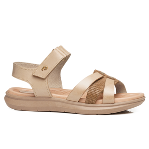 SANDALIA MUJER PEGADA CASUAL CREME/WHISKY 232818-01