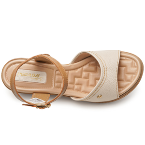SANDALIA MUJER PEGADA CASUAL LINHO/CARAMELO 233952-02