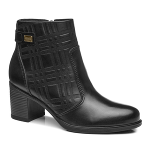 BOTIN MUJER PEGADA CUERO VESTIR PRETO 280402-05