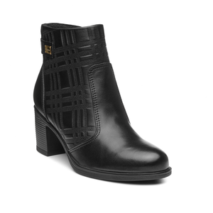 BOTIN MUJER PEGADA CUERO VESTIR PRETO 280402-05