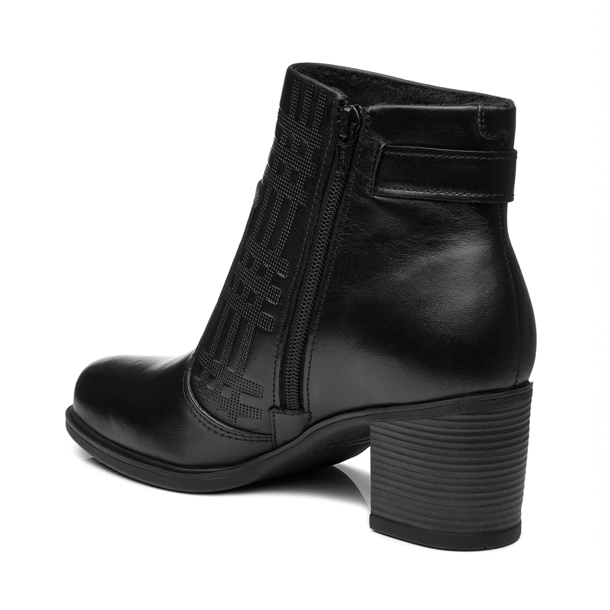 BOTIN MUJER PEGADA CUERO VESTIR PRETO 280402-05