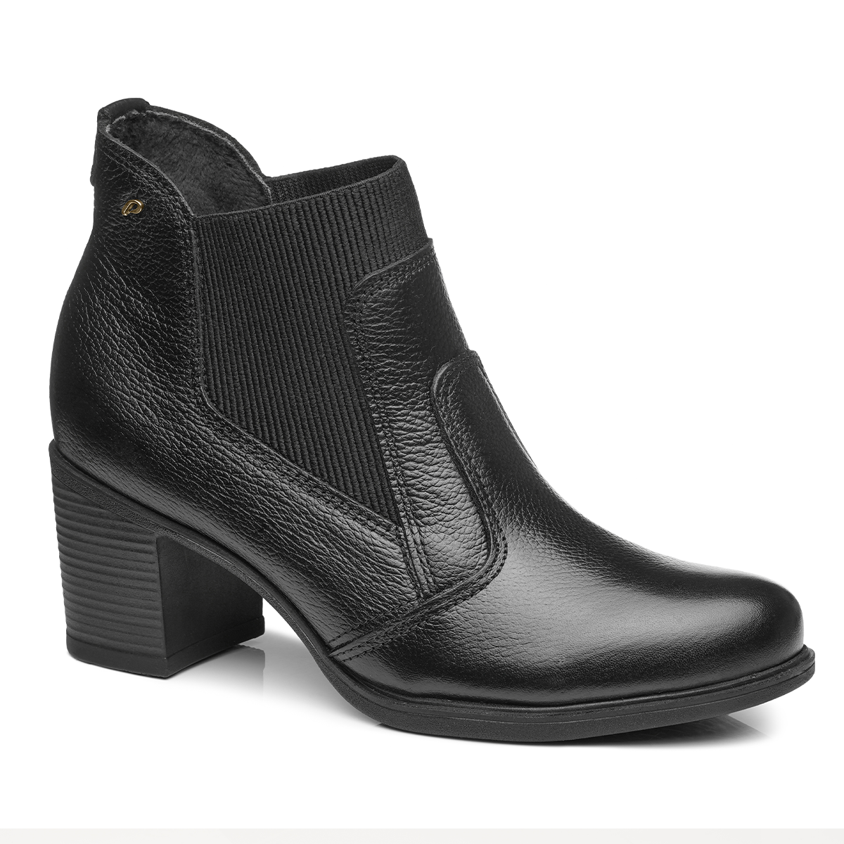 BOTIN MUJER PEGADA CUERO VESTIR PRETO 280403-04