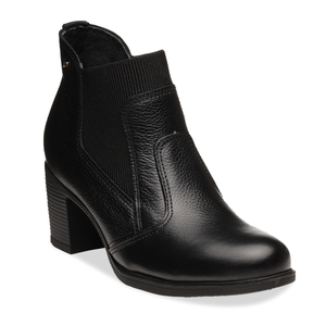 BOTIN MUJER PEGADA CUERO VESTIR PRETO 280403-04