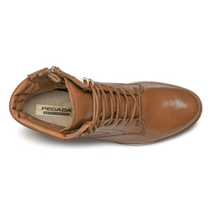 BOTIN MUJER PEGADA CUERO VESTIR PINHAO/CAMEL 280407-01