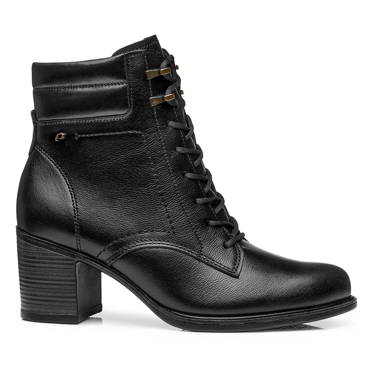 BOTIN MUJER PEGADA CUERO VESTIR PRETO 280407-03