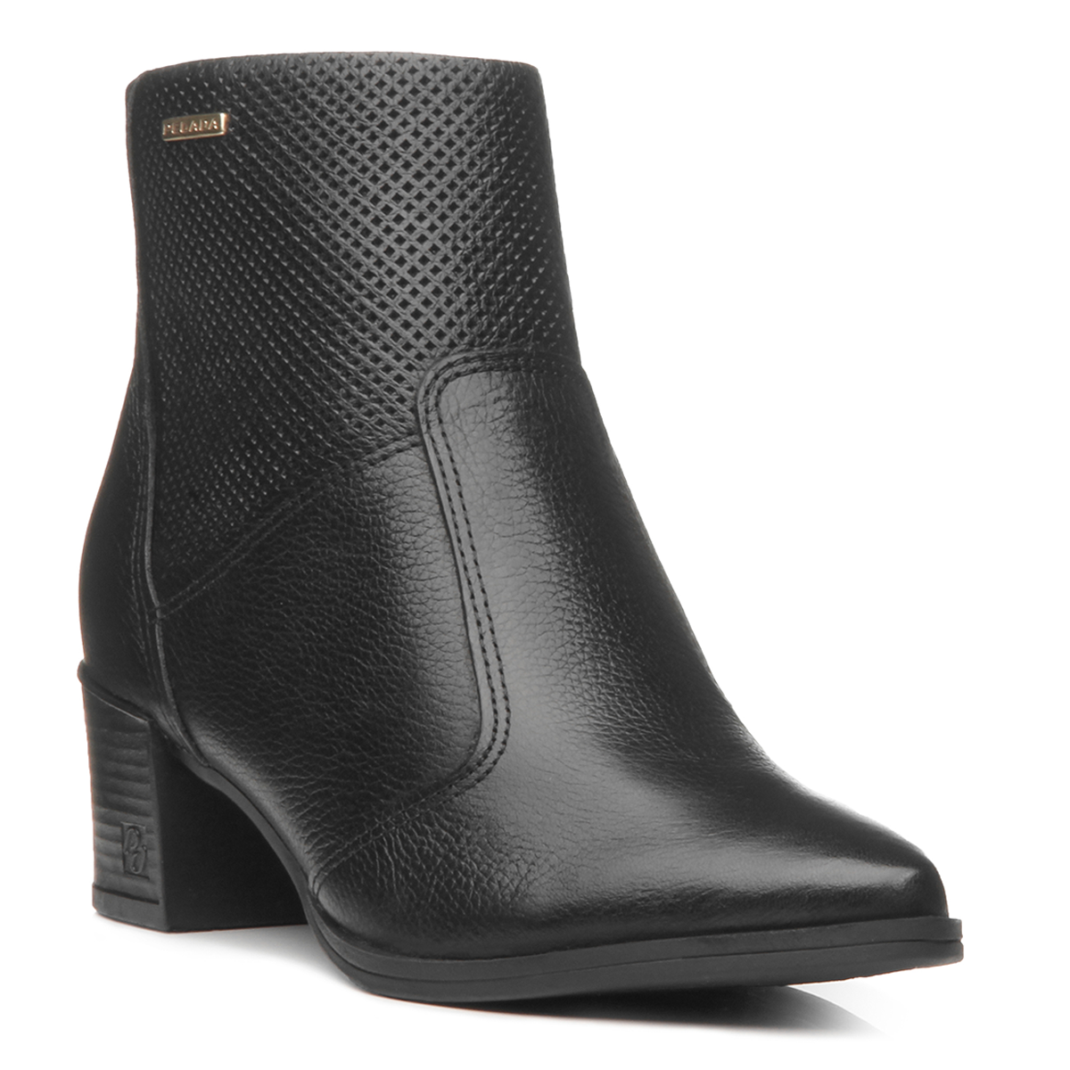 BOTIN MUJER PEGADA CUERO VESTIR PRETO 280502-05