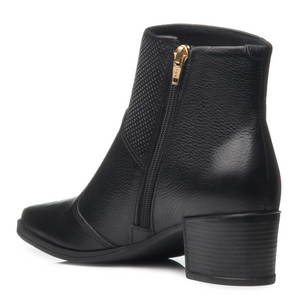 BOTIN MUJER PEGADA CUERO VESTIR PRETO 280502-05