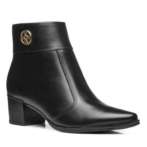BOTIN MUJER PEGADA CUERO VESTIR PRETO 280512-05