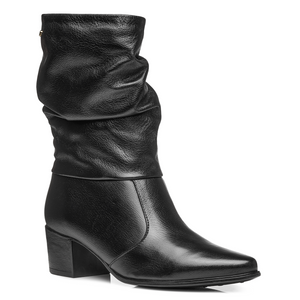 BOTIN MUJER PEGADA CUERO VESTIR PRETO 280901-02