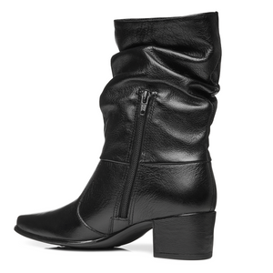 BOTIN MUJER PEGADA CUERO VESTIR PRETO 280901-02