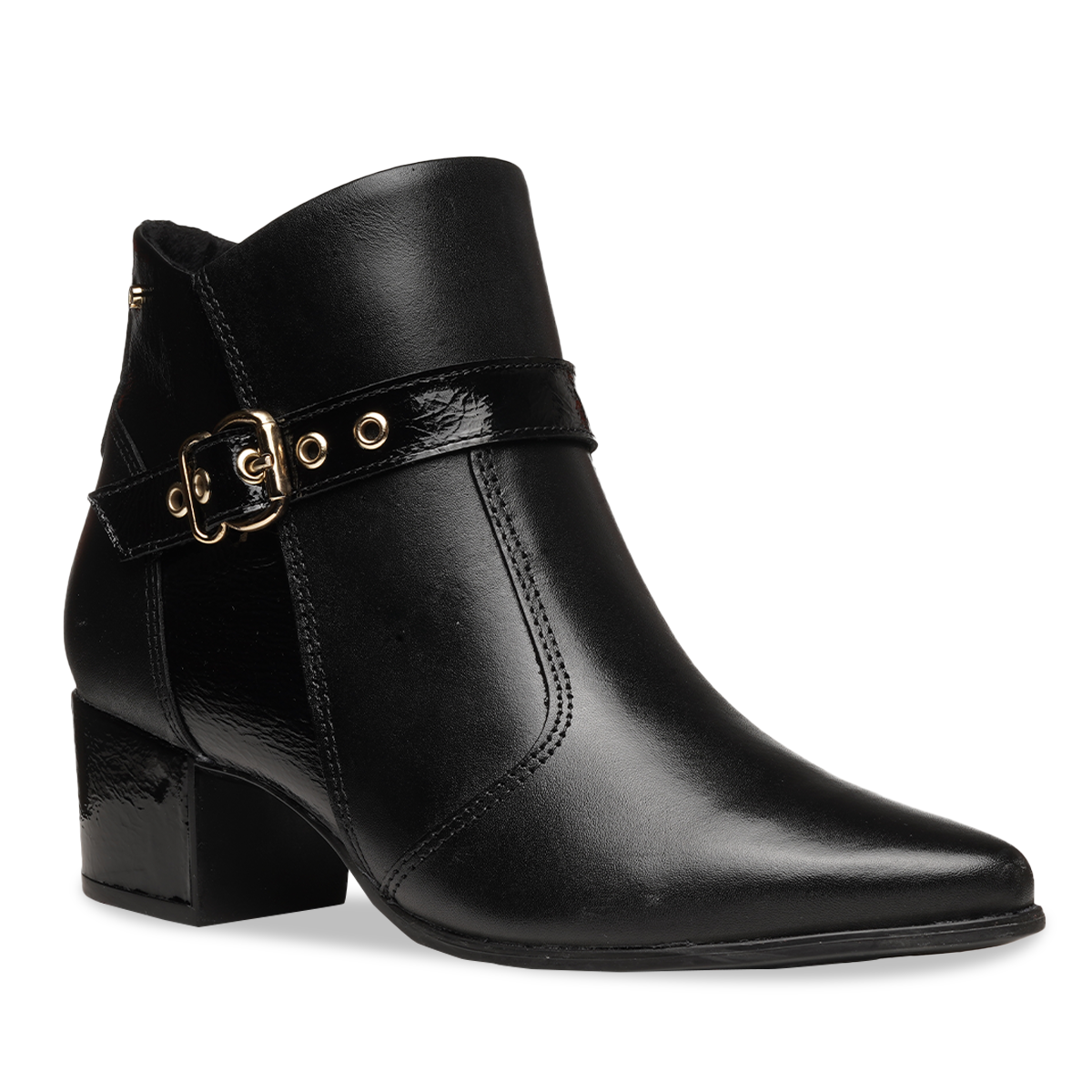 BOTIN MUJER PEGADA CUERO VESTIR PRETO 280902-04