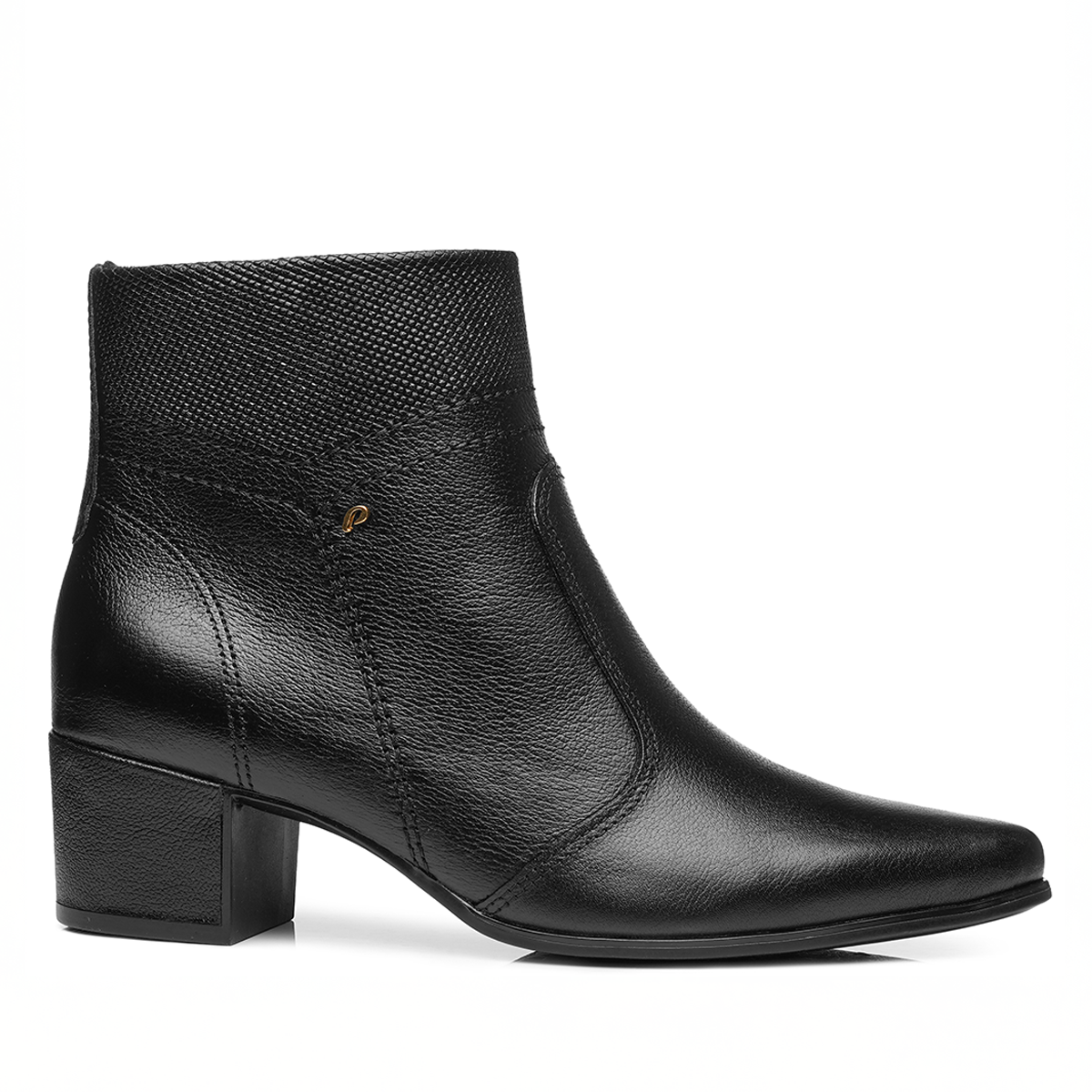 BOTIN MUJER PEGADA CUERO VESTIR PRETO 280906-05