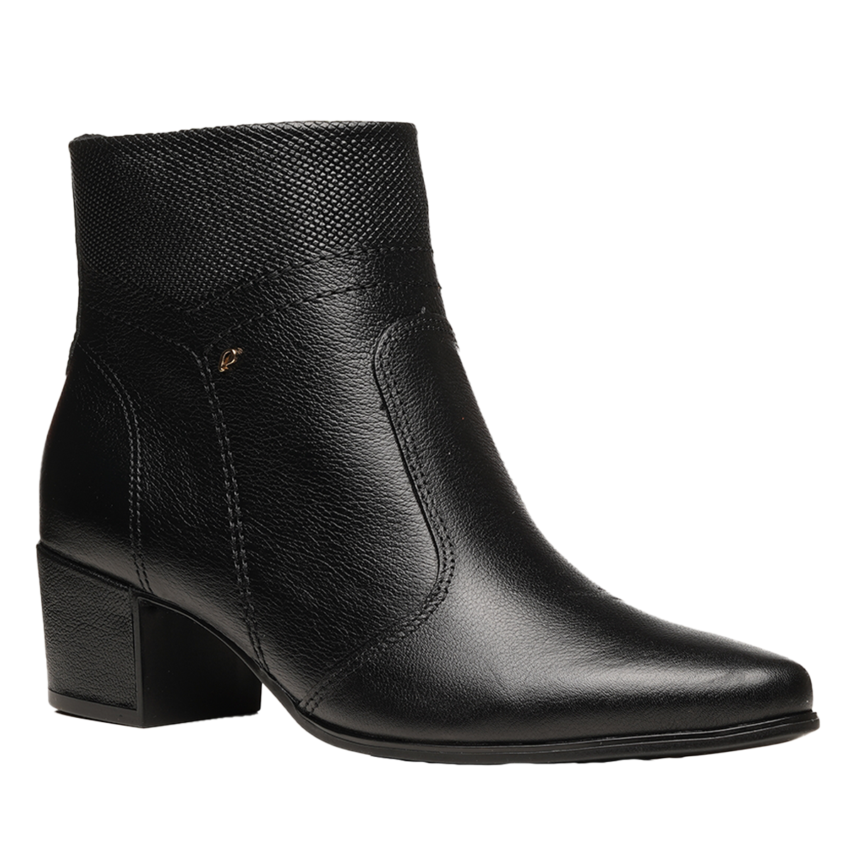 BOTIN MUJER PEGADA CUERO VESTIR PRETO 280906-05