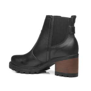 BOTIN MUJER PEGADA CUERO CASUAL PRETO 281309-05