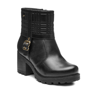 BOTIN MUJER PEGADA CUERO CASUAL PRETO 281311-05