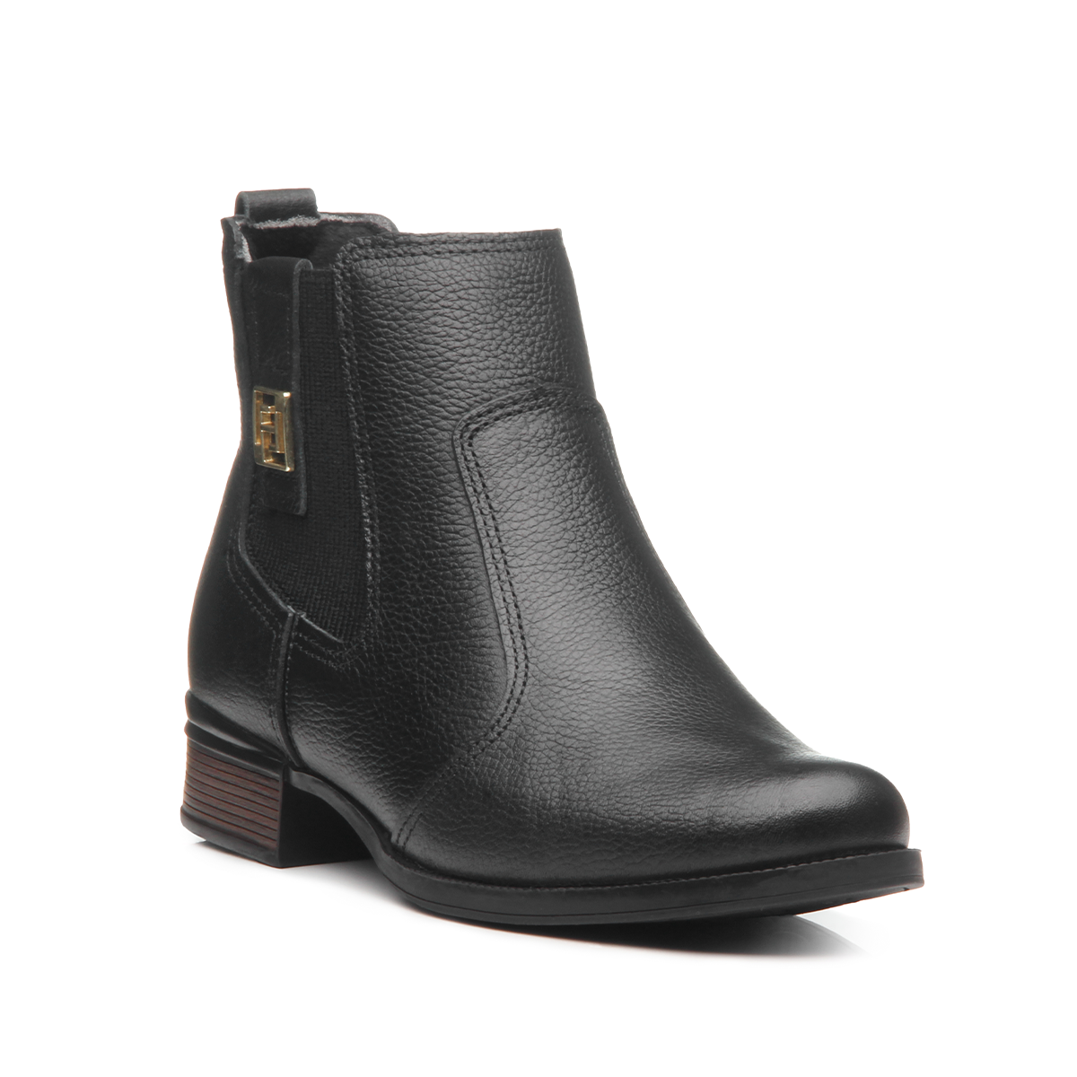 BOTIN MUJER PEGADA CUERO CASUAL PRETO 282003-11