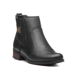 BOTIN MUJER PEGADA CUERO CASUAL PRETO 282003-11