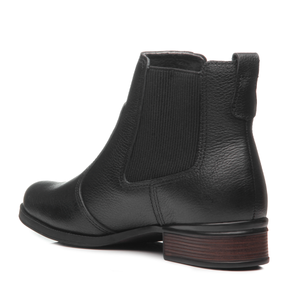 BOTIN MUJER PEGADA CUERO CASUAL PRETO 282003-11