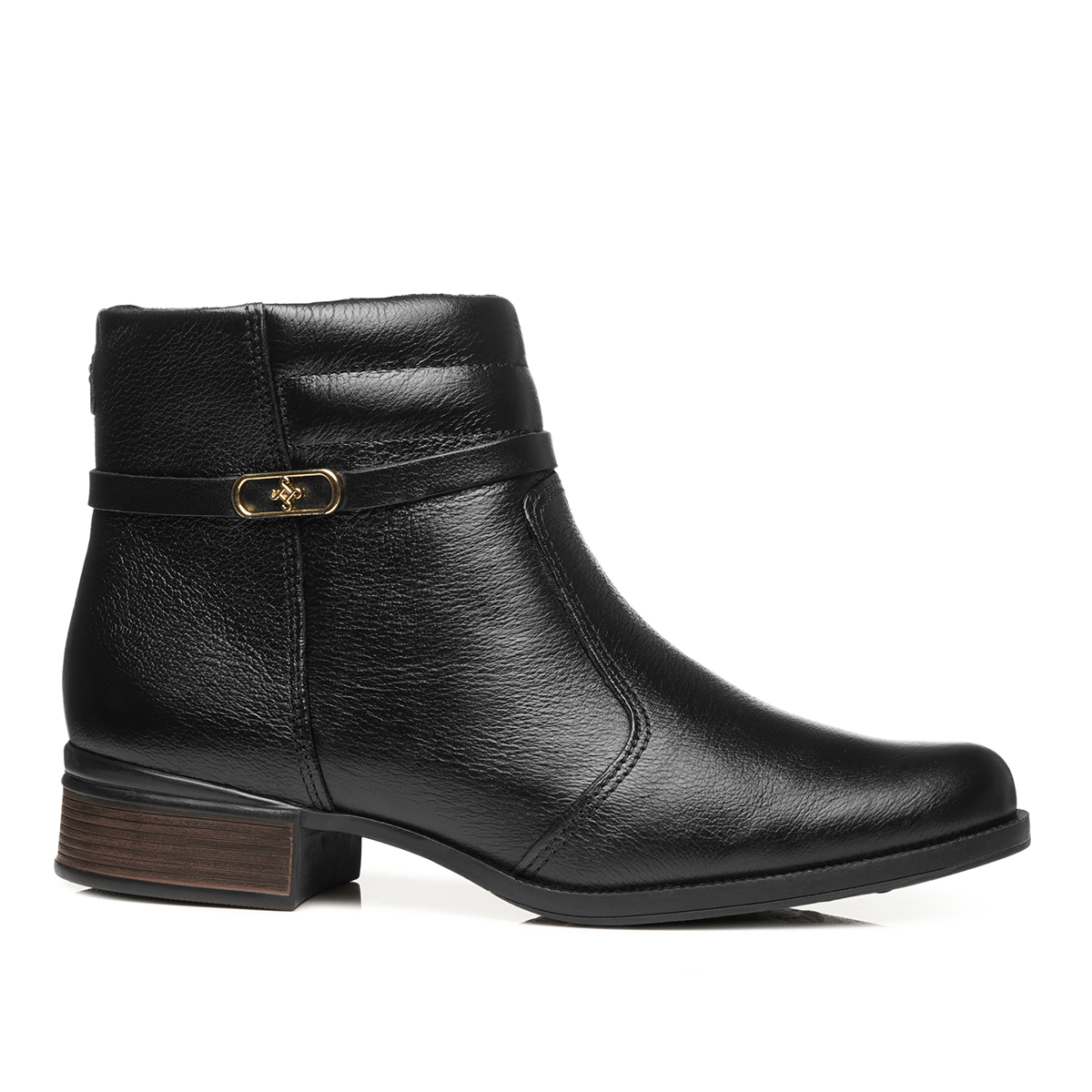 BOTIN MUJER PEGADA CUERO VESTIR PRETO 282014-02