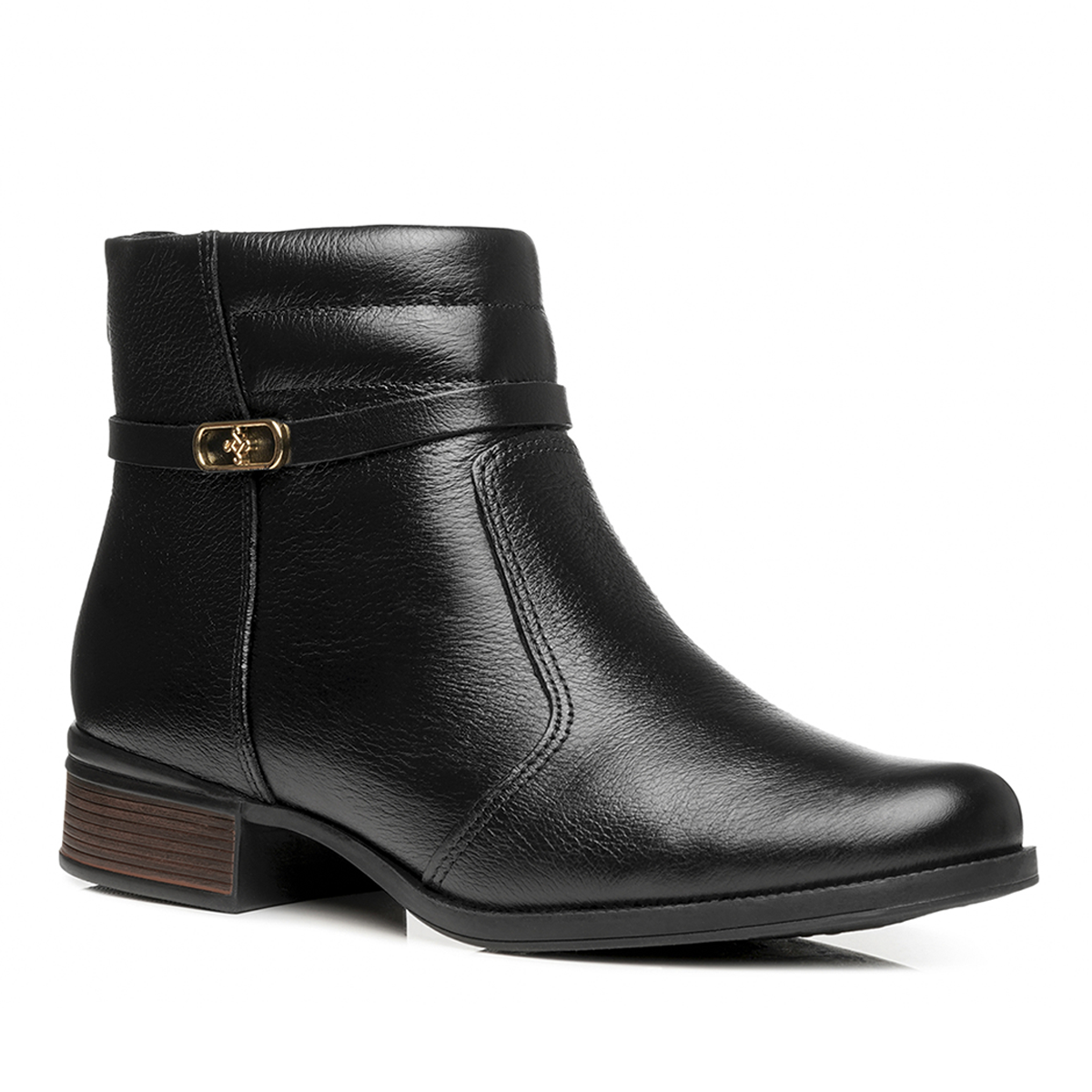 BOTIN MUJER PEGADA CUERO VESTIR PRETO 282014-02
