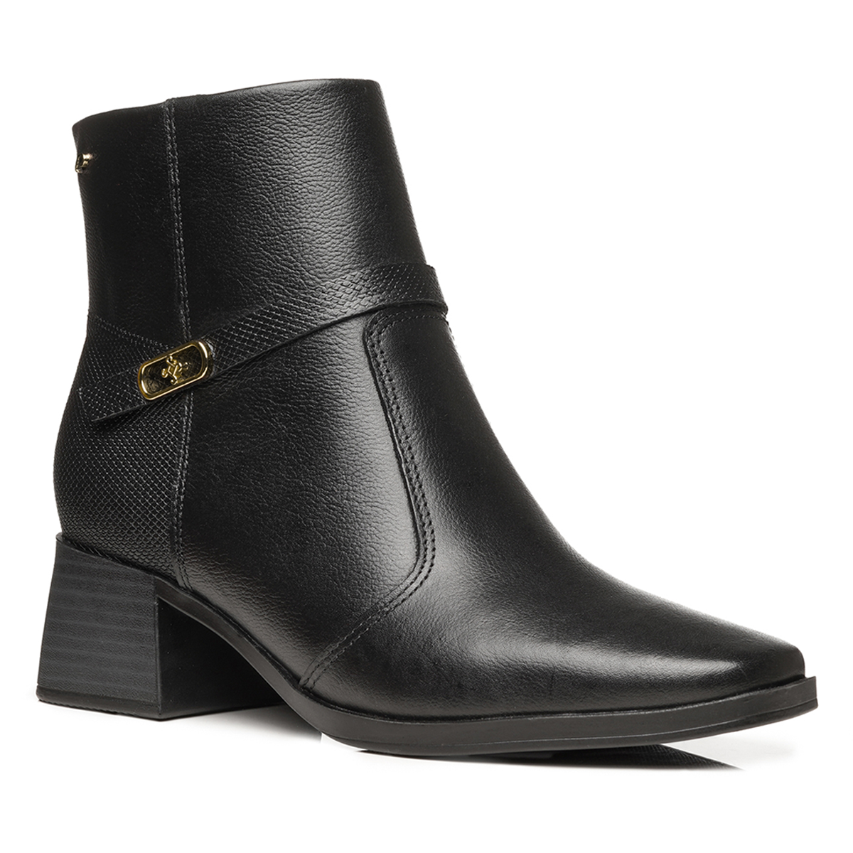 BOTIN MUJER PEGADA CUERO VESTIR PRETO 282355-04