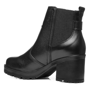 BOTIN MUJER PEGADA CUERO VESTIR PRETO 282603-02