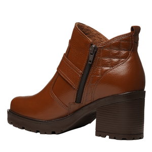 BOTIN MUJER PEGADA CUERO VESTIR TERRACOTA 282604-03
