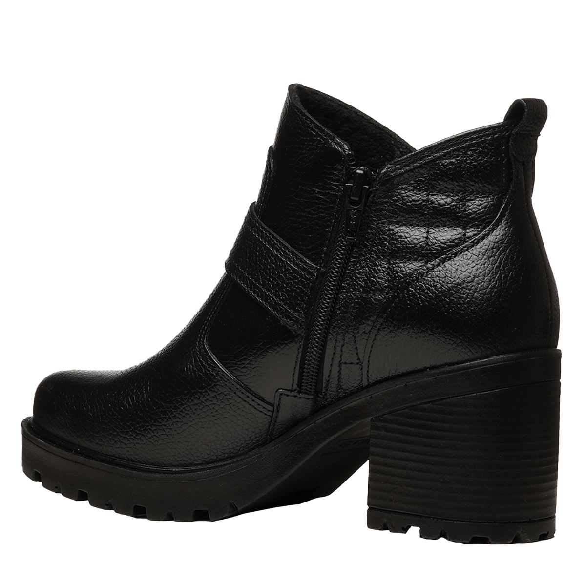 BOTIN MUJER PEGADA CUERO VESTIR PRETO 282604-04