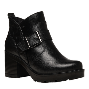 BOTIN MUJER PEGADA CUERO VESTIR PRETO 282604-04