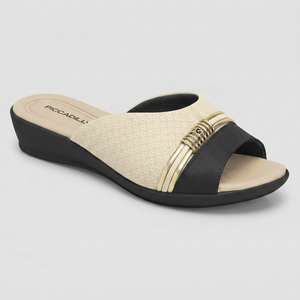 SANDALIA JOANETE MUJER PICCADILLY OFF WHITE/PRETO/OURO 50042500000003