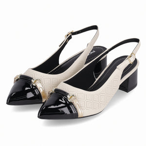 ZAPATO MUJER PICCADILLY VESTIR OFF WHITE/PRETO/OURO 73910000000001