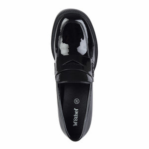 MOCASIN MUJER STHEF NEGRO CHAROL 7971