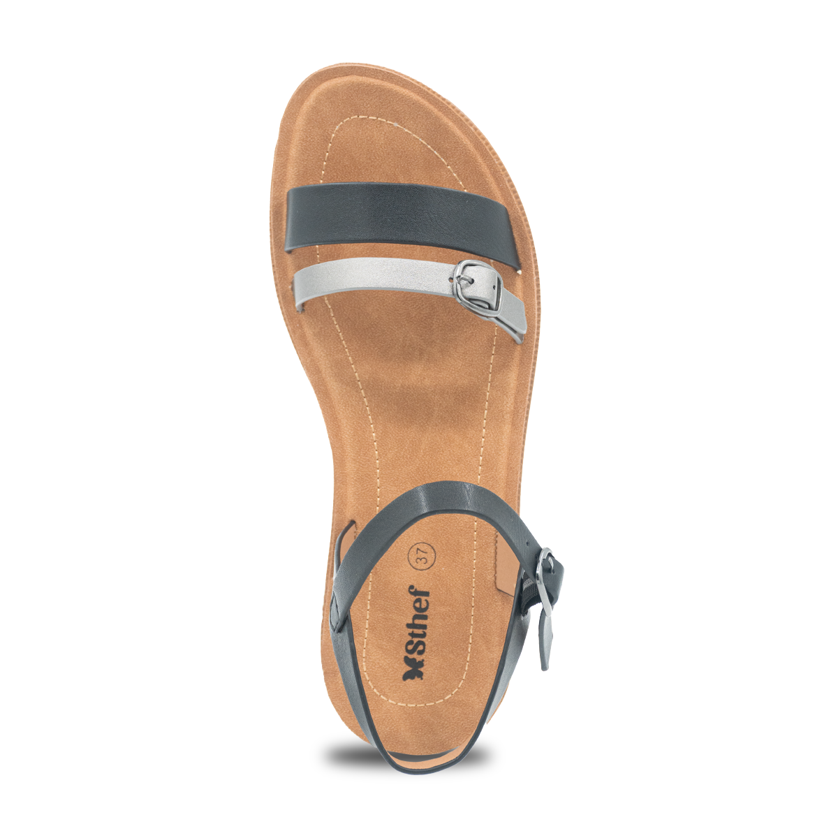 SANDALIA MUJER STHEF CASUAL NEGRO 8164