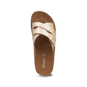 SANDALIA MUJER STHEF CASUAL DORADO 8166