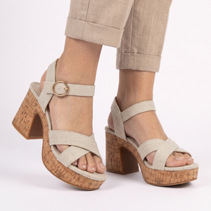 SANDALIA MUJER STHEF CASUAL BEIGE 8046