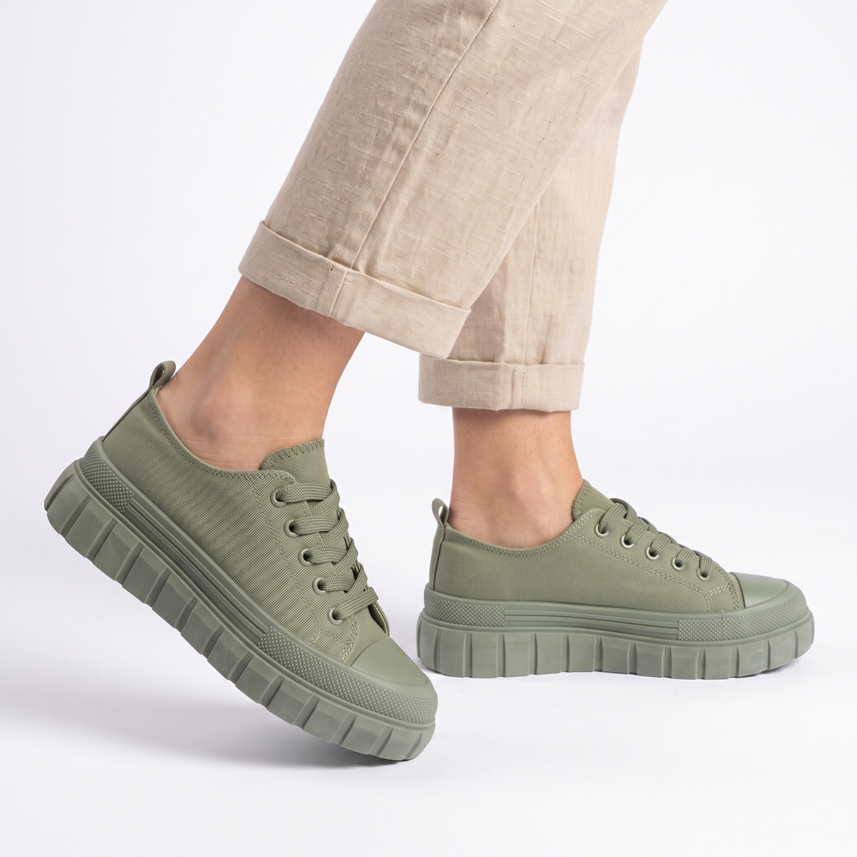 ZAPATILLA MUJER STHEF URBANA OLIVO 7569 TXTL