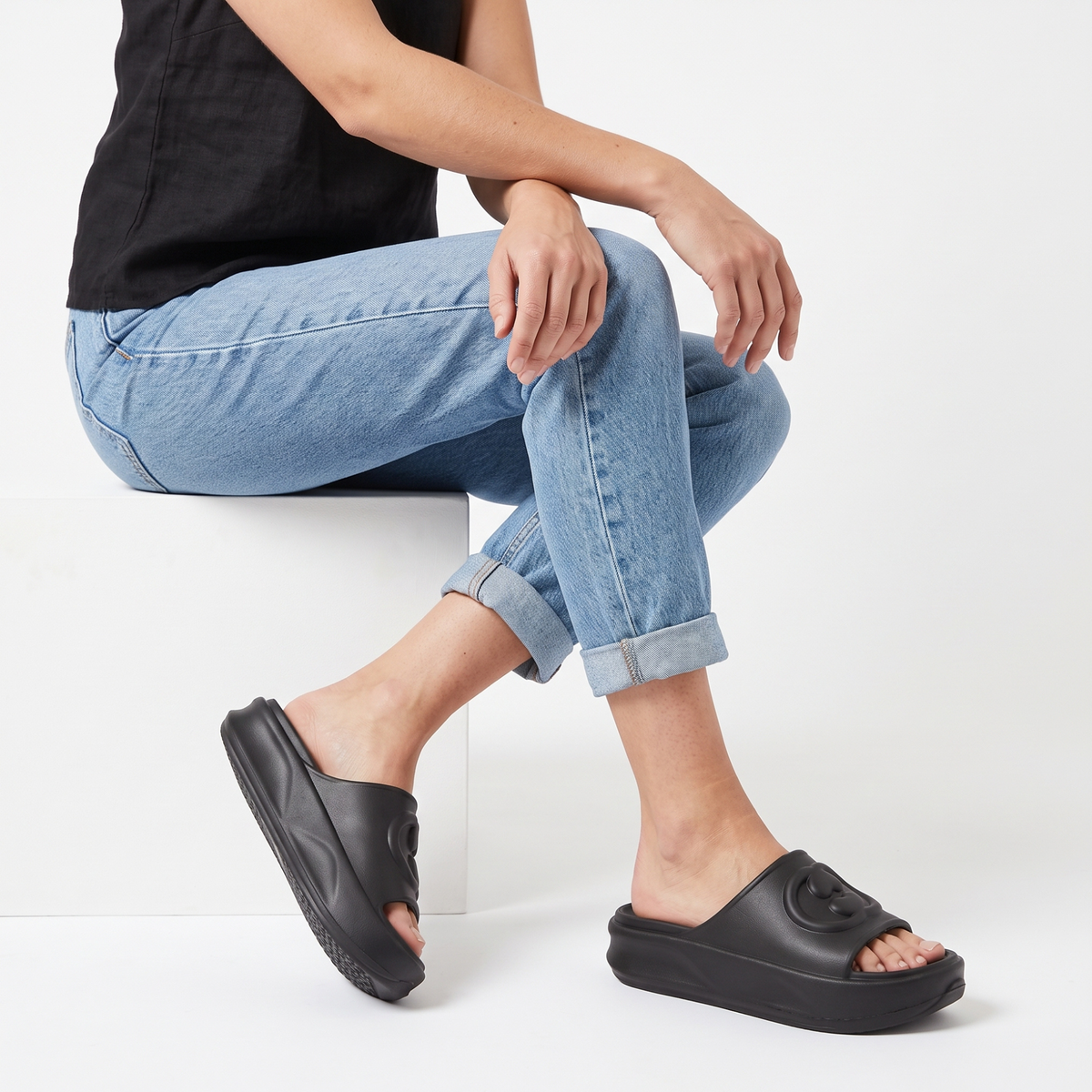 SANDALIA MUJER STHEF CASUAL NEGRO 7886