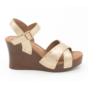 SANDALIA MUJER STHEF CASUAL DORADO 8412