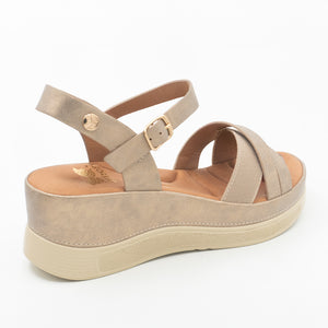 SANDALIA MUJER STHEF CASUAL KHAKI 8443