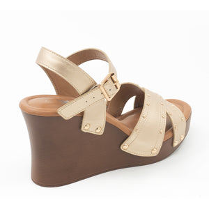 SANDALIA MUJER STHEF CASUAL DORADO 8412