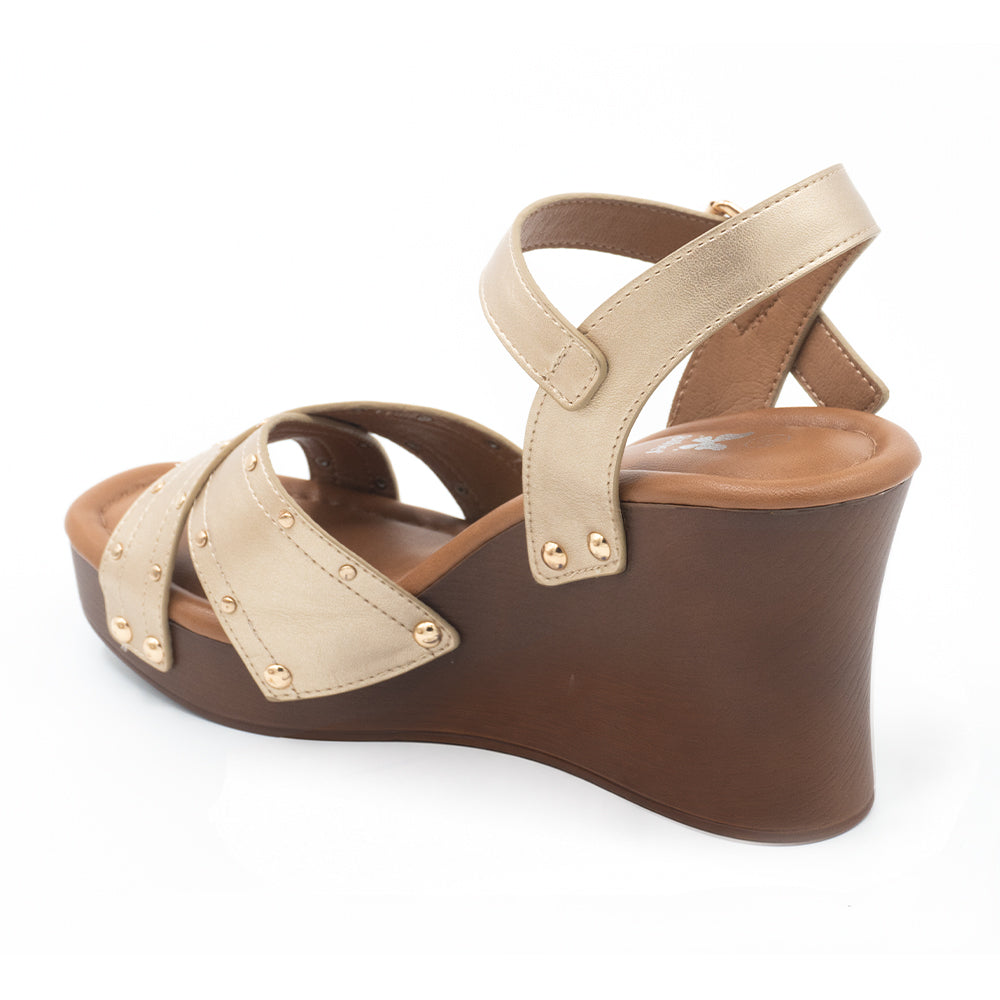 SANDALIA MUJER STHEF CASUAL DORADO 8412