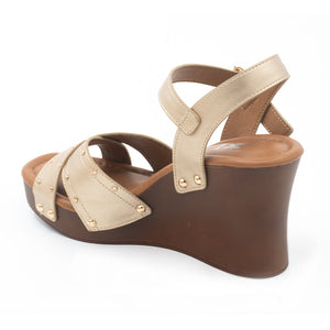 SANDALIA MUJER STHEF CASUAL DORADO 8412