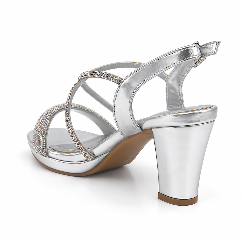 SANDALIA MUJER STHEF FIESTA PLATA 8532