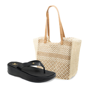 PACK PLAYERO CARTERA + SANDALIA 8203 NEGRO