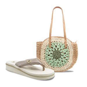 PACK PLAYERO CARTERA + SANDALIA 8202 BEIGE