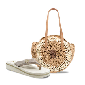 PACK PLAYERO CARTERA + SANDALIA 8202 BEIGE