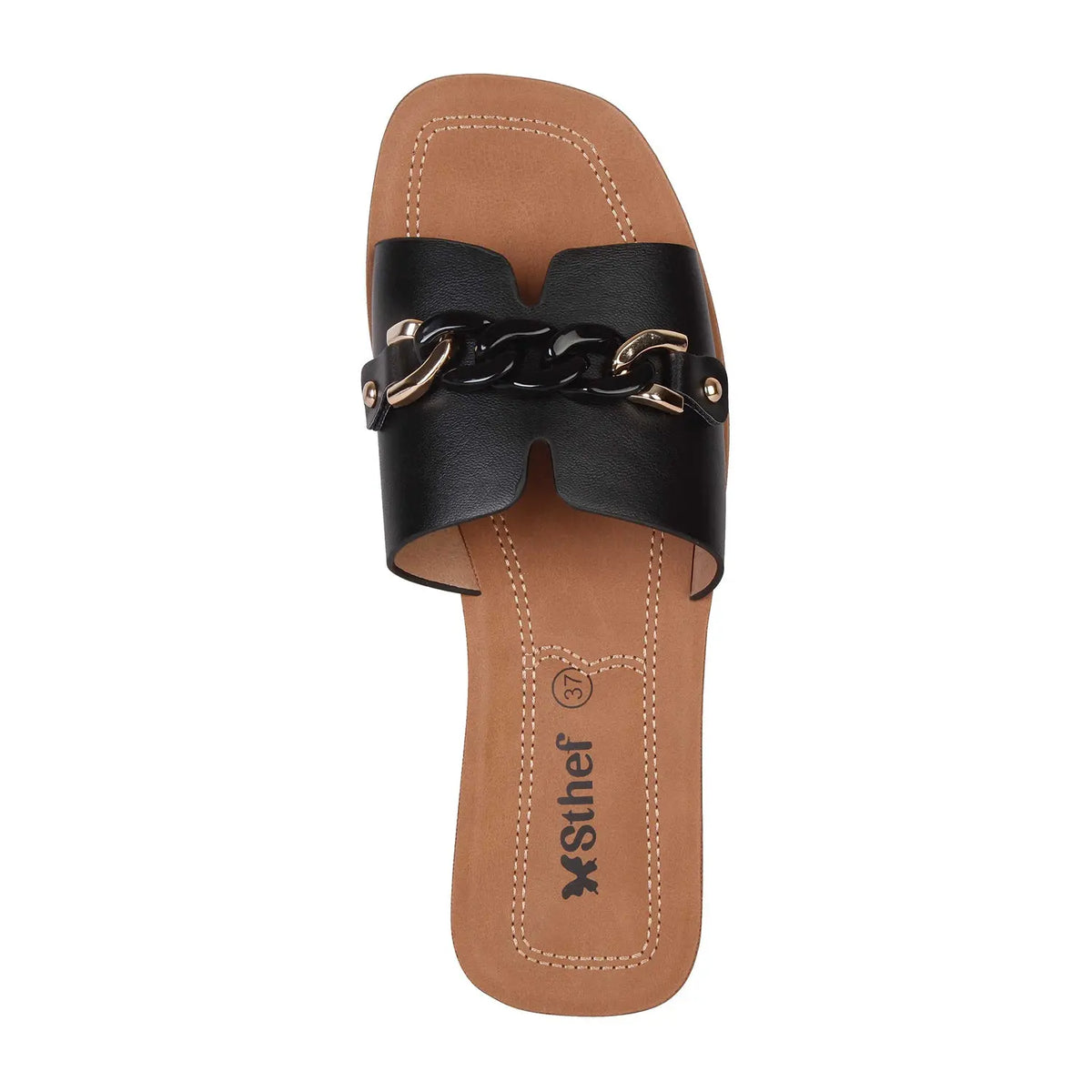 SANDALIA MUJER STHEF CASUAL NEGRO 7996