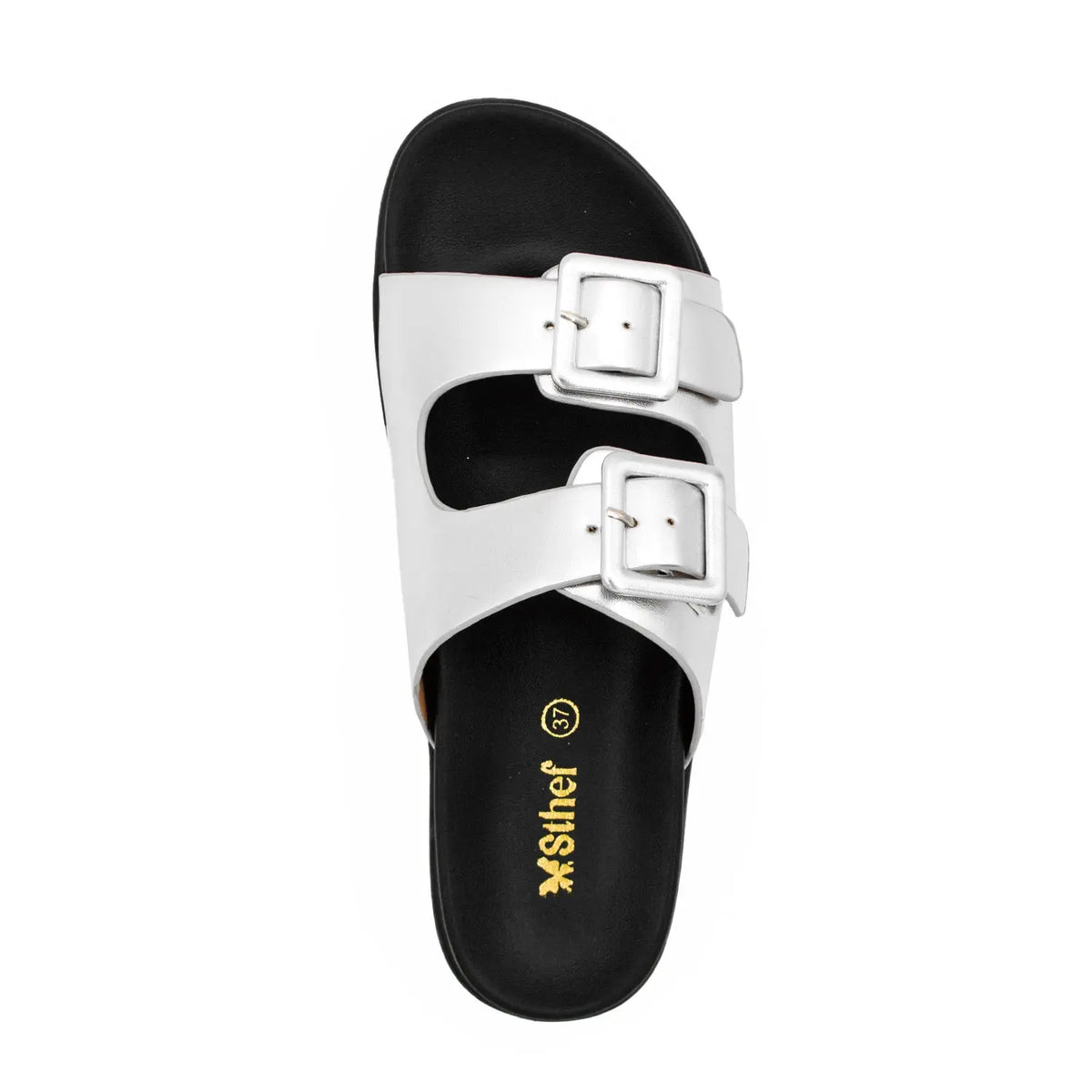 SANDALIA MUJER STHEF CASUAL PLATA 8006