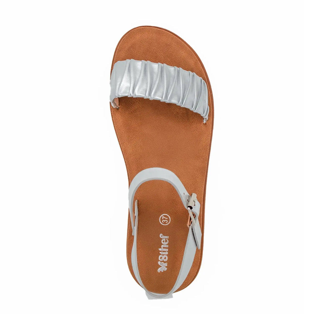 SANDALIA MUJER STHEF CASUAL PLATA 8010